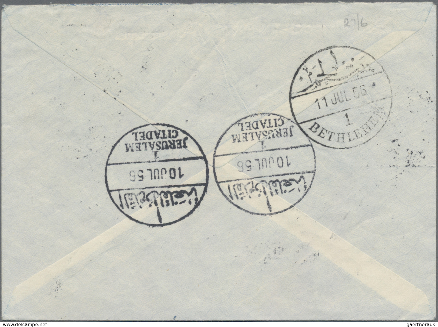 Palestine: 1950/59, Two Covers Used From Jerusalem (one Mixed Frank With Jordan) - Palestina