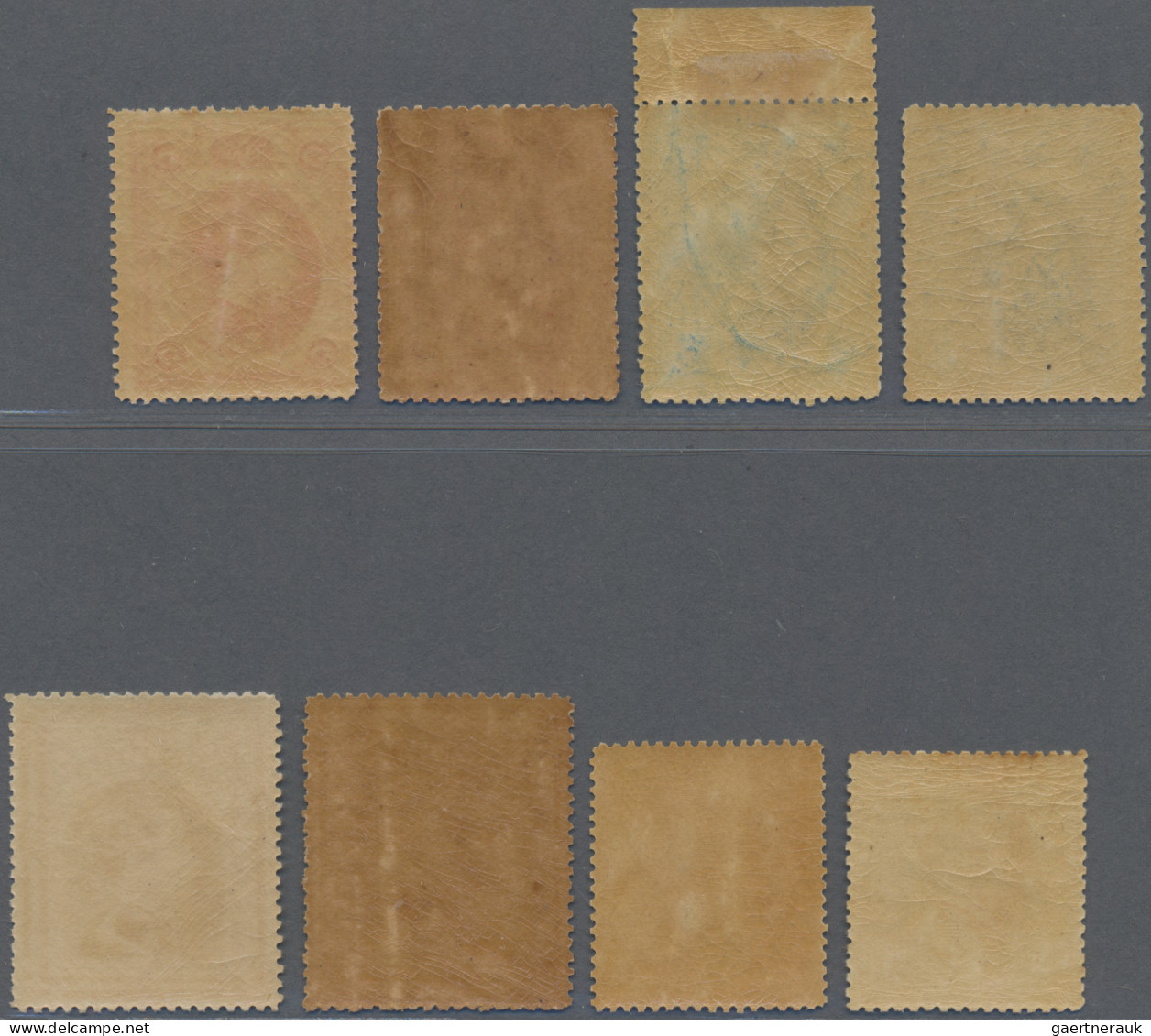 Thailand: 1883 First Issue Set Of Eight With 1 Solot From Plates I And III, 1 Si - Thailand