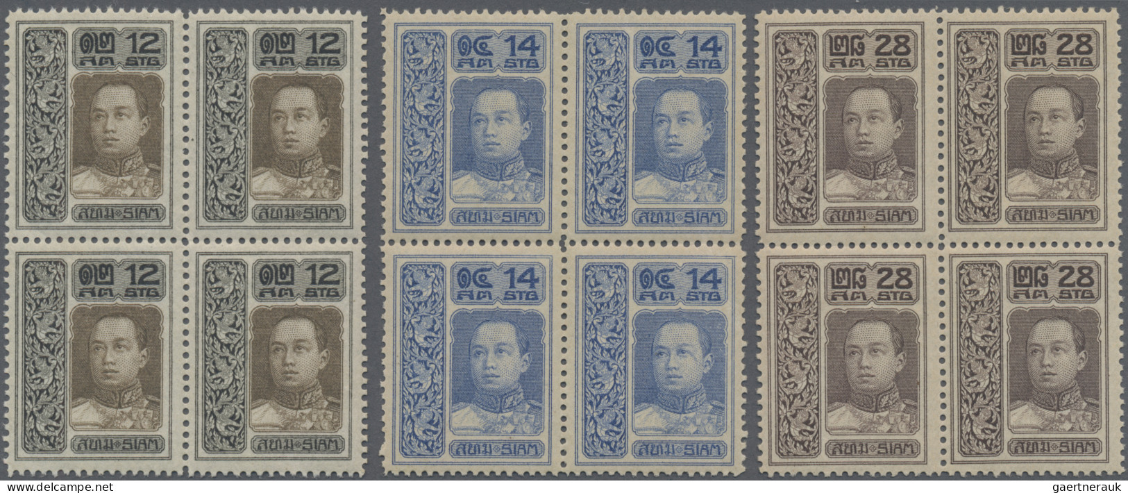 Thailand: 1912 Definitives Short Set Of The Six Satang Values (from 2s. To 24s.) - Thailand