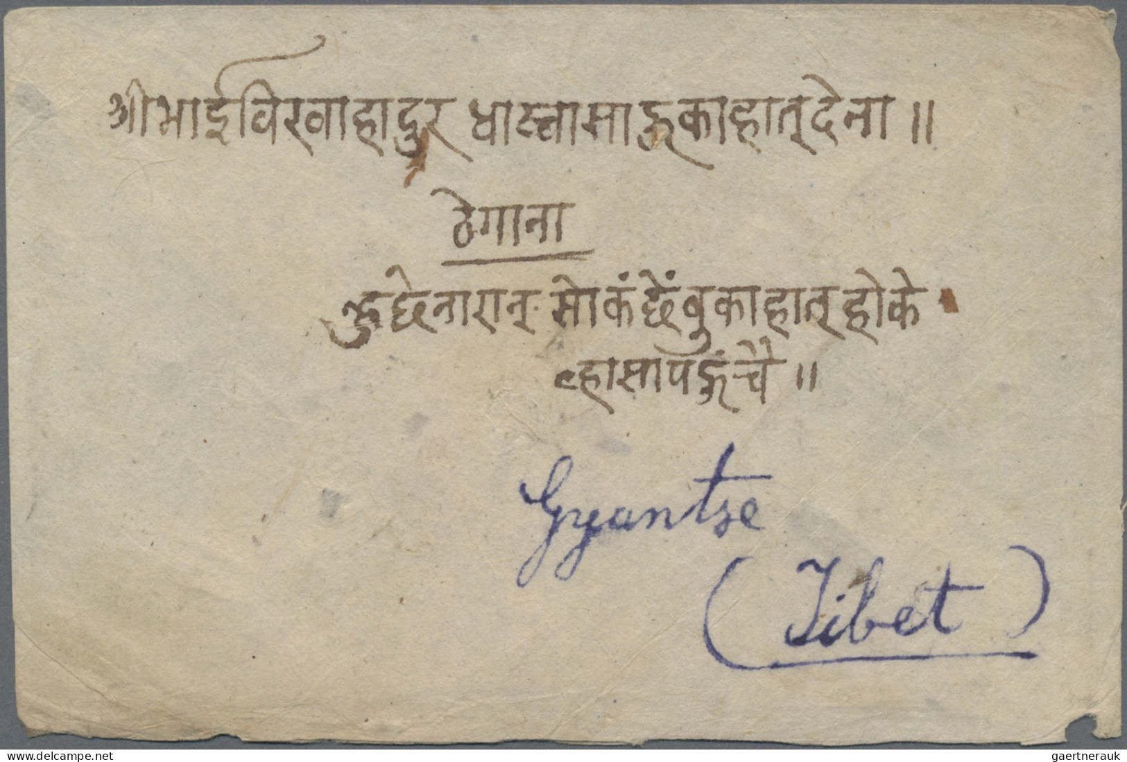 Tibet: 1925/48, Three Incoming Covers From India/Nepal (2) Resp. Nepal With Arri - Andere-Azië