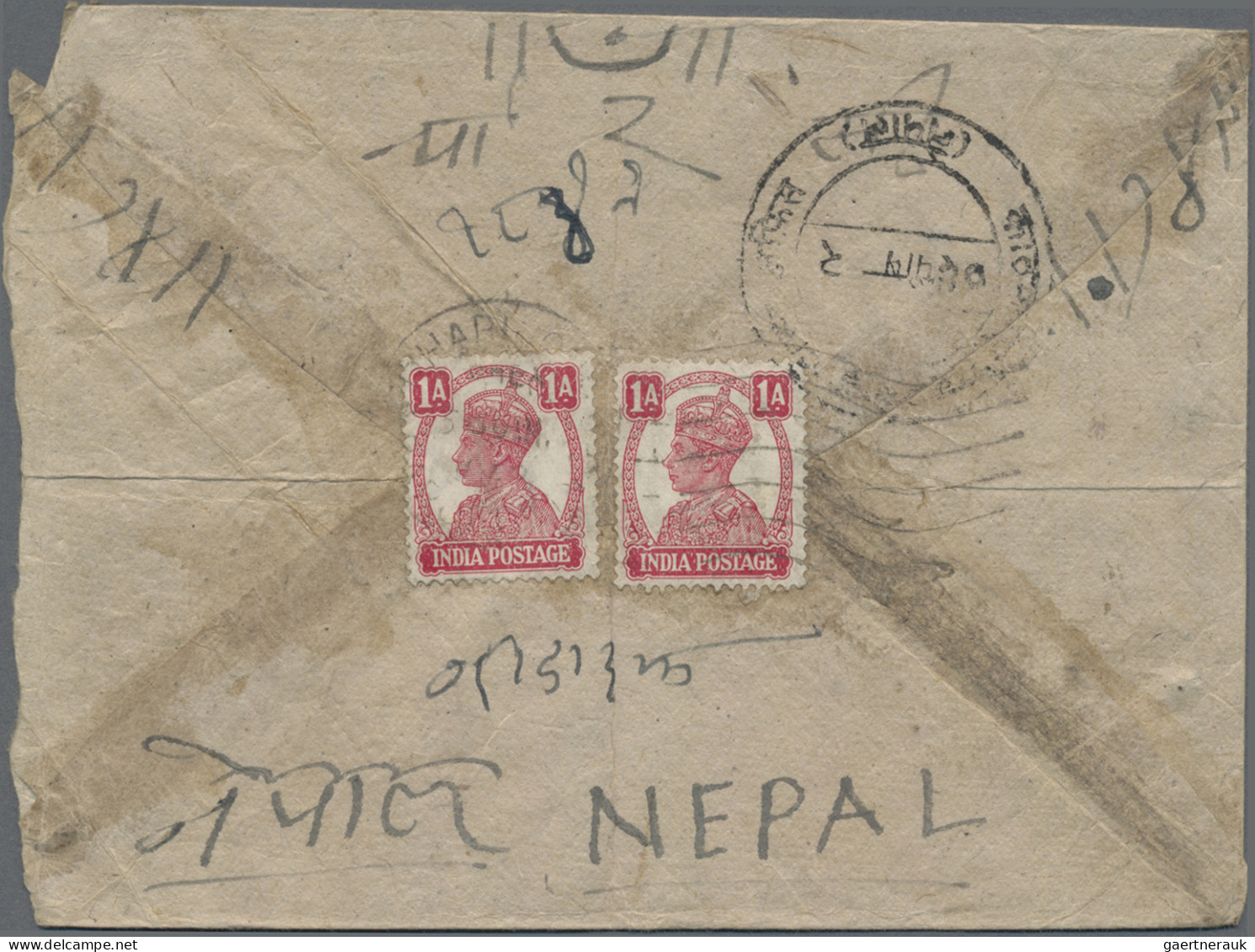 Tibet: 1925/48, Three Incoming Covers From India/Nepal (2) Resp. Nepal With Arri - Sonstige - Asien