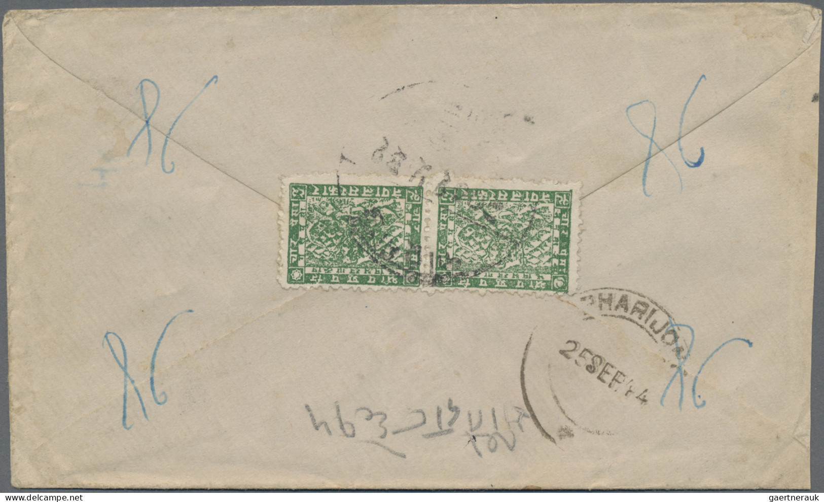 Tibet: 1925/48, Three Incoming Covers From India/Nepal (2) Resp. Nepal With Arri - Autres - Asie