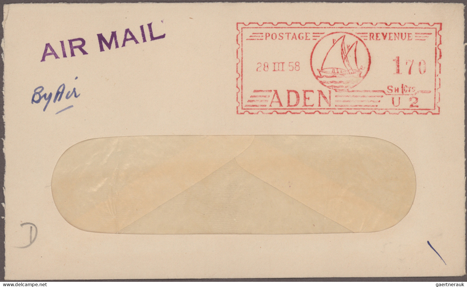 Aden: 1951/1966, METER MARKS, Lot Of Seven Commercial Covers Mainly To Germany S - Yemen