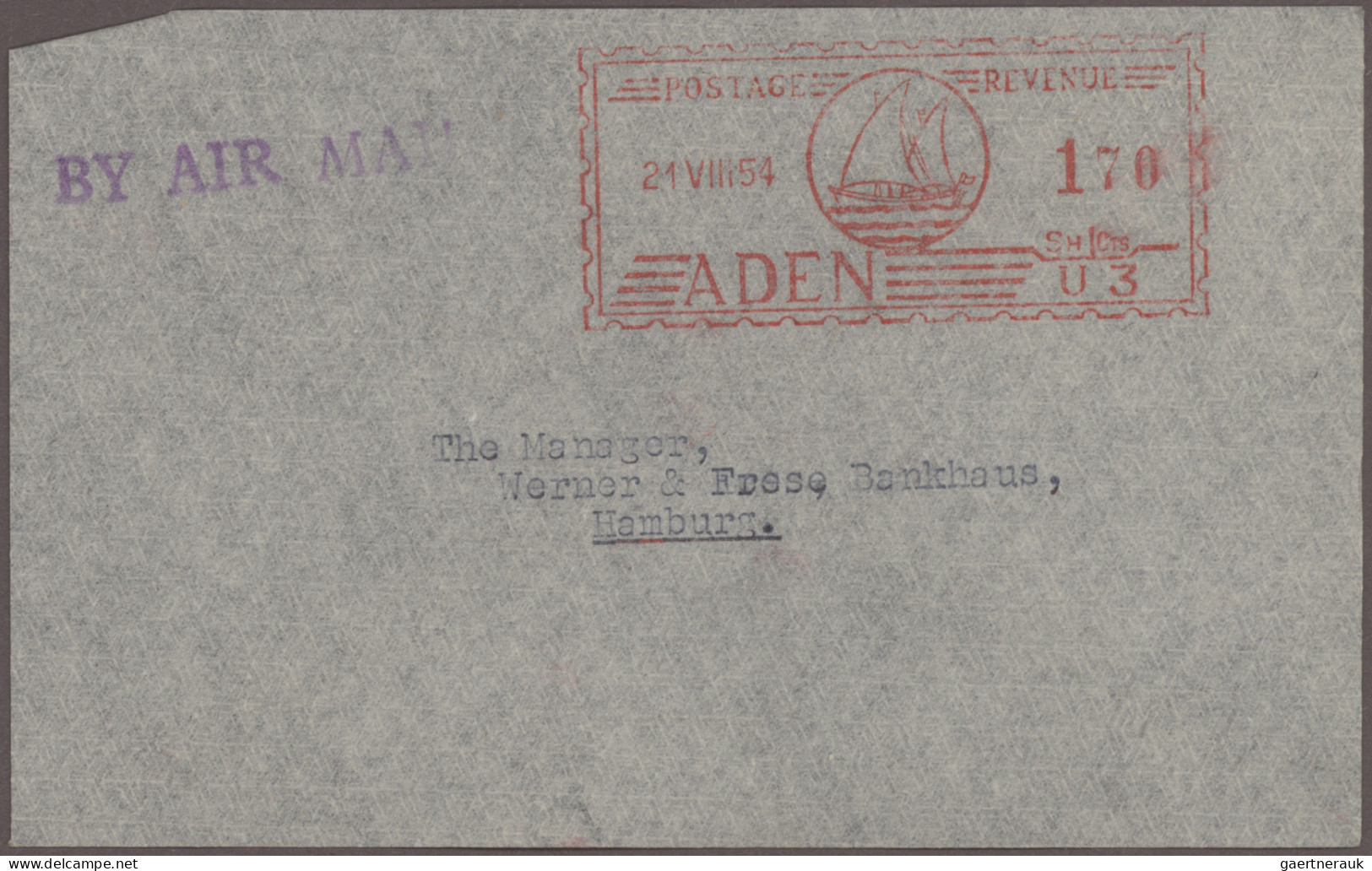 Aden: 1951/1966, METER MARKS, Lot Of Seven Commercial Covers Mainly To Germany S - Yemen
