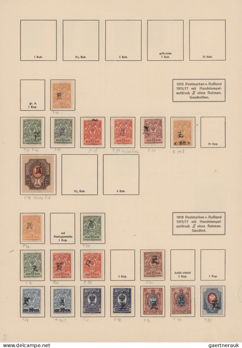 Armenia: 1919/1920, Reference Collection Of Overprints, 89 Unused Stamps On Albu - Armenië