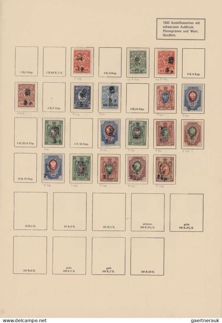 Armenia: 1919/1920, Reference Collection Of Overprints, 89 Unused Stamps On Albu - Armenië