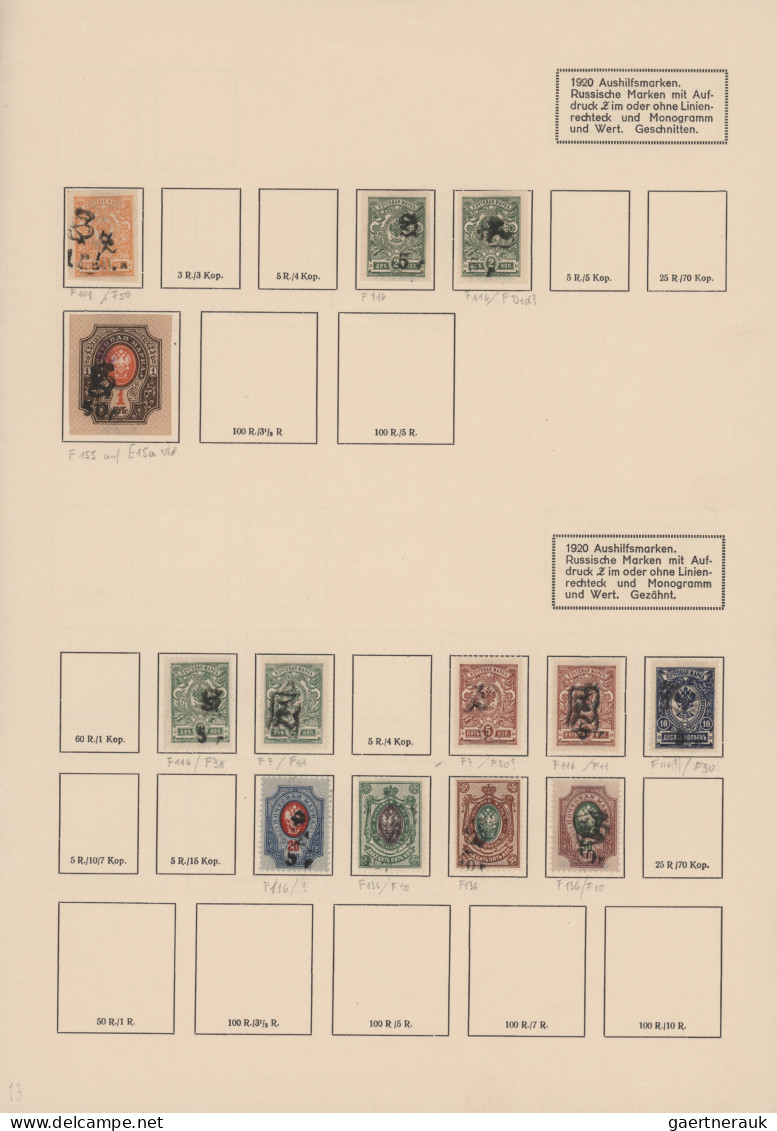 Armenia: 1919/1920, Reference Collection Of Overprints, 89 Unused Stamps On Albu - Armenia
