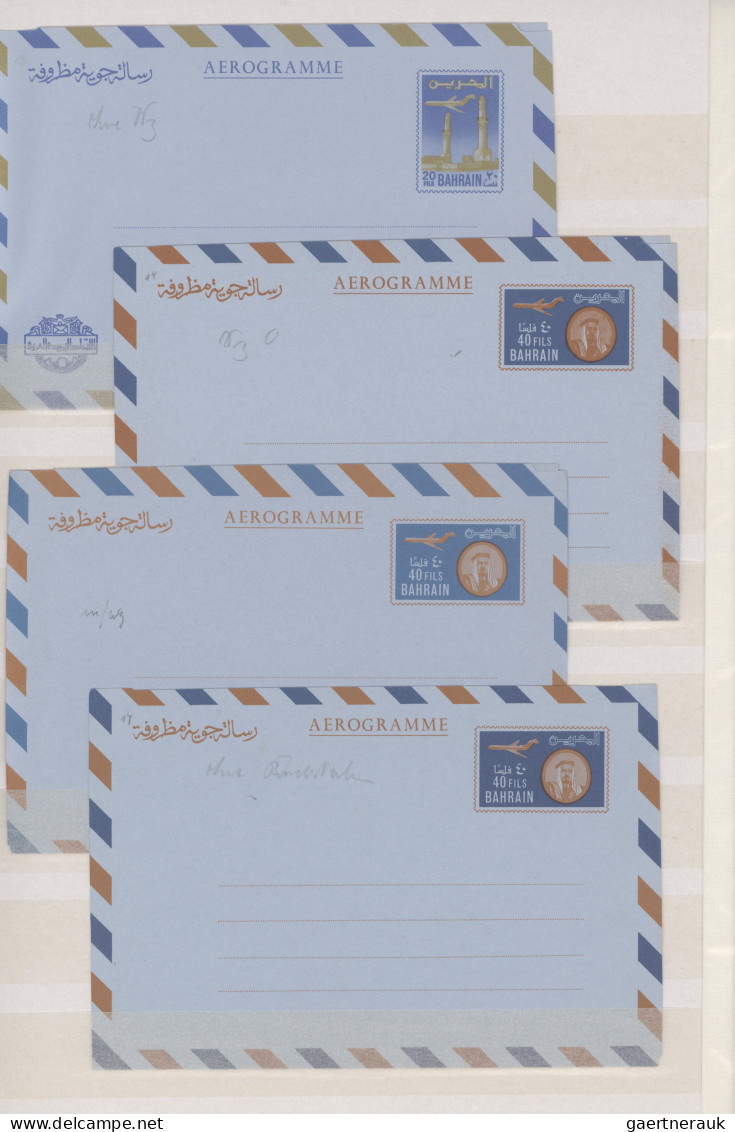 Bahrain - Postal Stationery: 1952/1974, Collection Of 56 Mainly Unused Air Lette - Bahrein (1965-...)