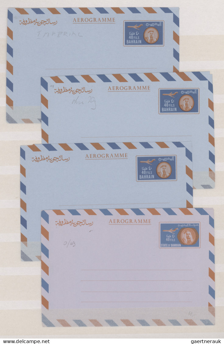Bahrain - Postal Stationery: 1952/1974, Collection Of 56 Mainly Unused Air Lette - Bahrain (1965-...)