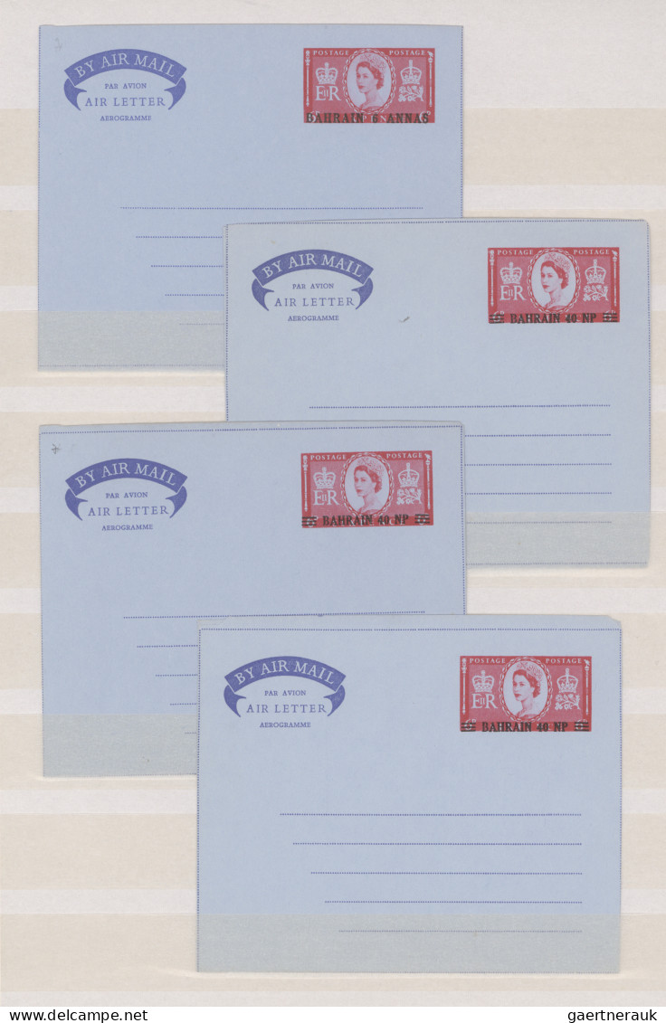 Bahrain - postal stationery: 1952/1974, collection of 56 mainly unused air lette