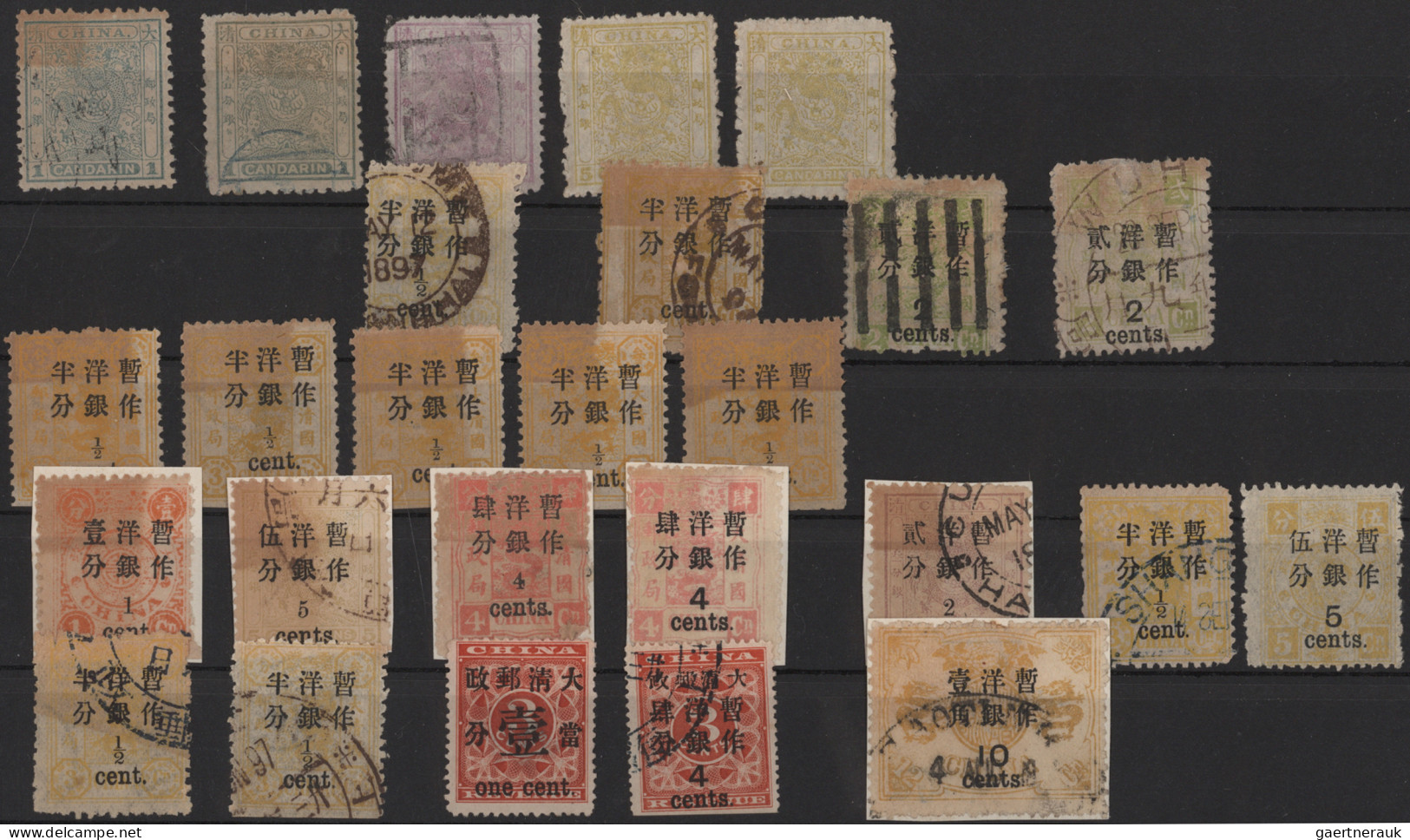 China: 1884/1978 (approx.), Group On Stockcards Including Customs Small Dragons, - 1912-1949 Republik