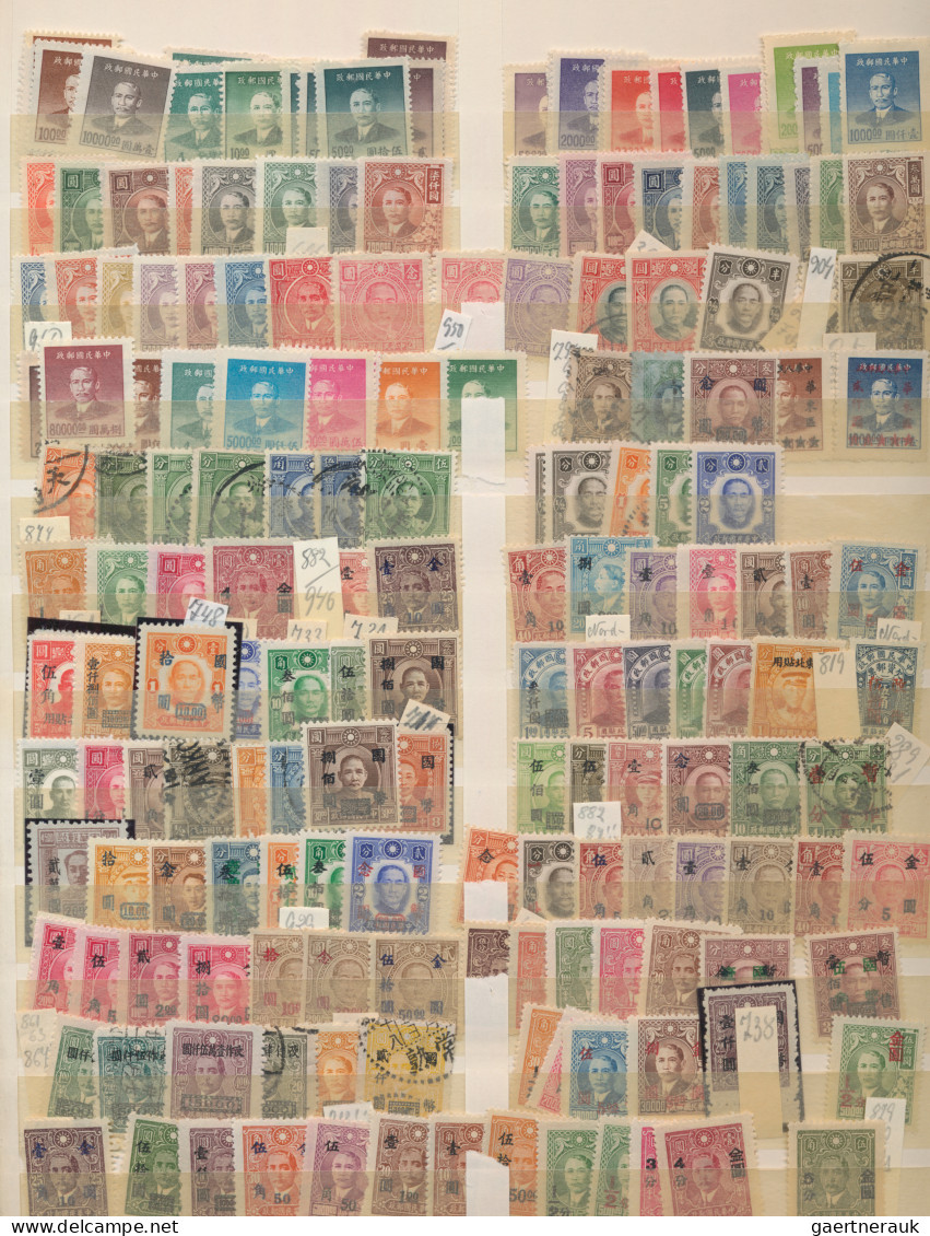 China: 1885/1982 (approx.), Collection On Stockcards And Pages Including Better - 1912-1949 Republic