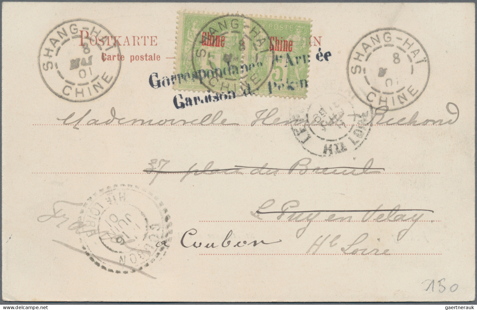 China: 1900/1944, Covers Of China (2, Registered/airmail), Manchuko (1944), Fren - 1912-1949 République
