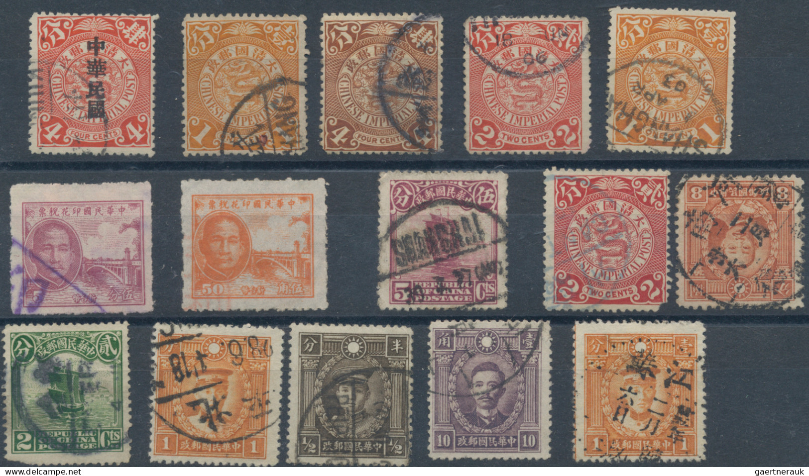 China: 1902/1974 (ca.), Mint And Used On Stock Cards/in Bags Inc. Some HK And Ta - 1912-1949 Republiek