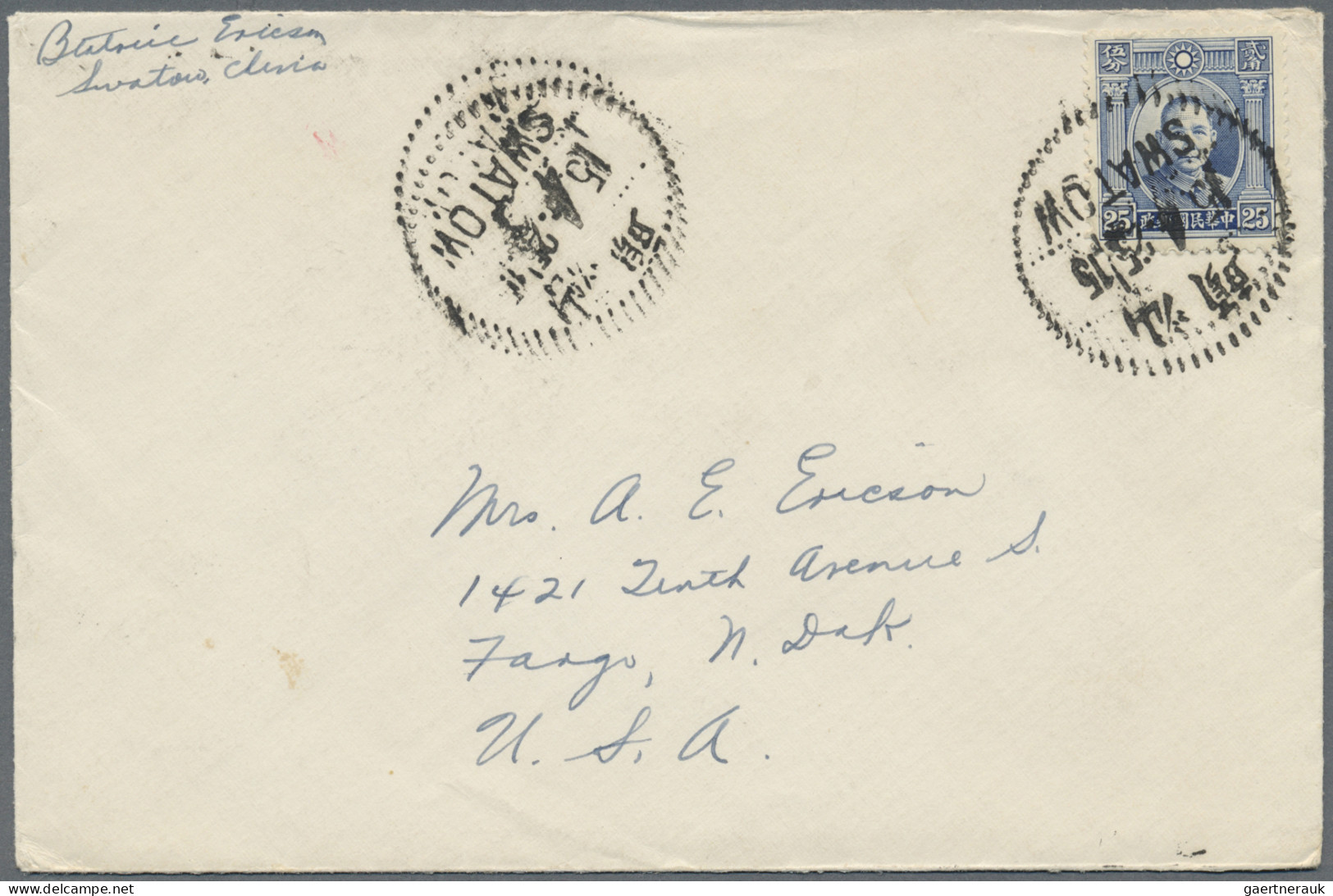 China: 1913/1946, Covers/used Ppc (13) Inc. Junk 4 C. Used Bisected "SHAMEEN" 19 - Storia Postale