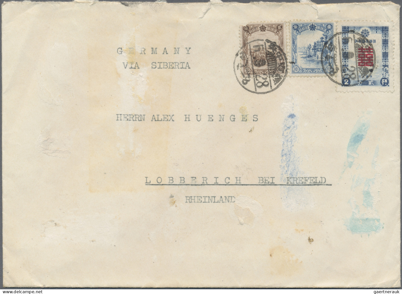 China: 1936/1948, Covers To Germany: From China (2), Manchoukuo (3), HK Postwar - Briefe U. Dokumente