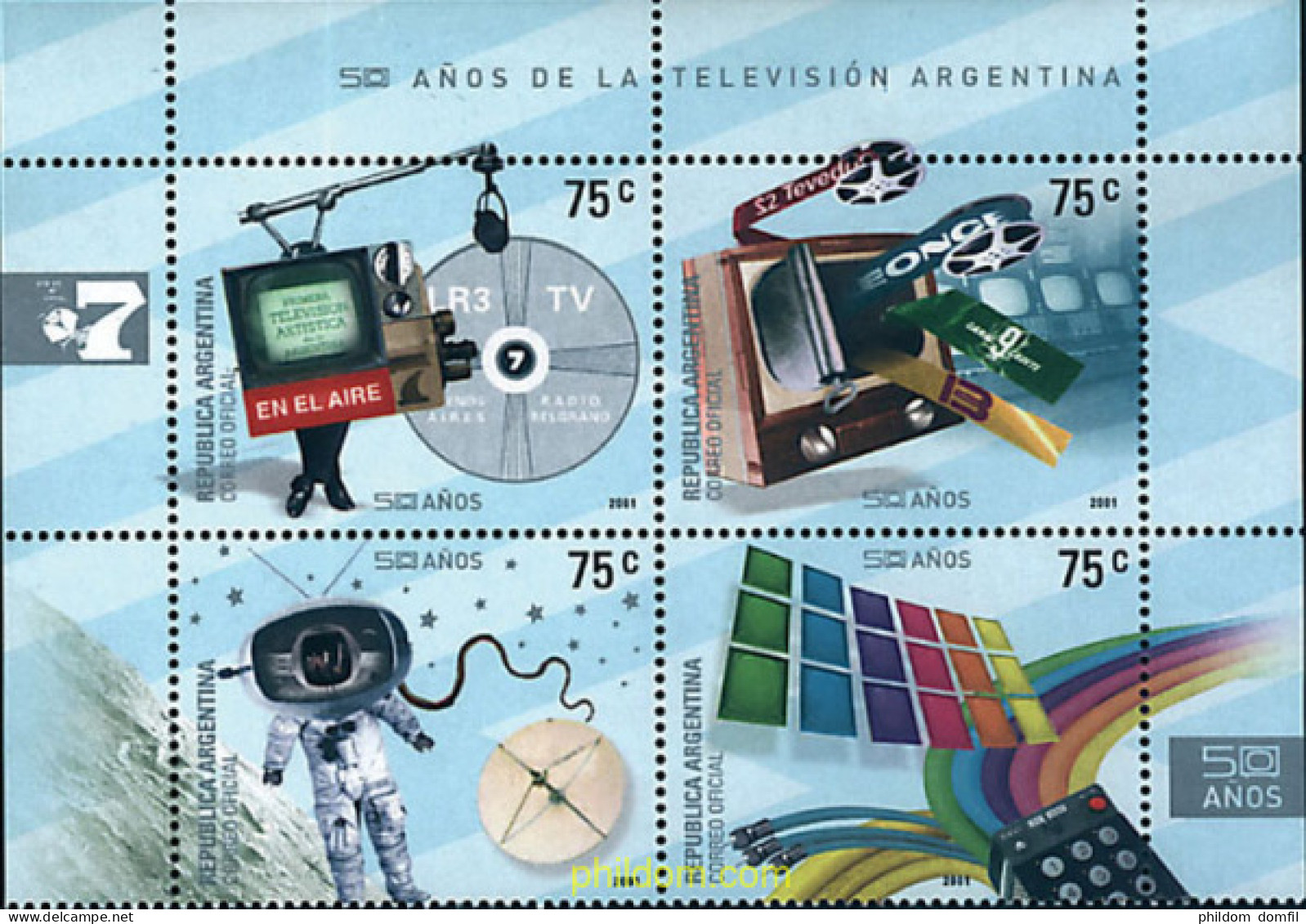 4684 MNH ARGENTINA 2001 50 AÑOS DE LA TELEVISION ARGENTINA - Neufs