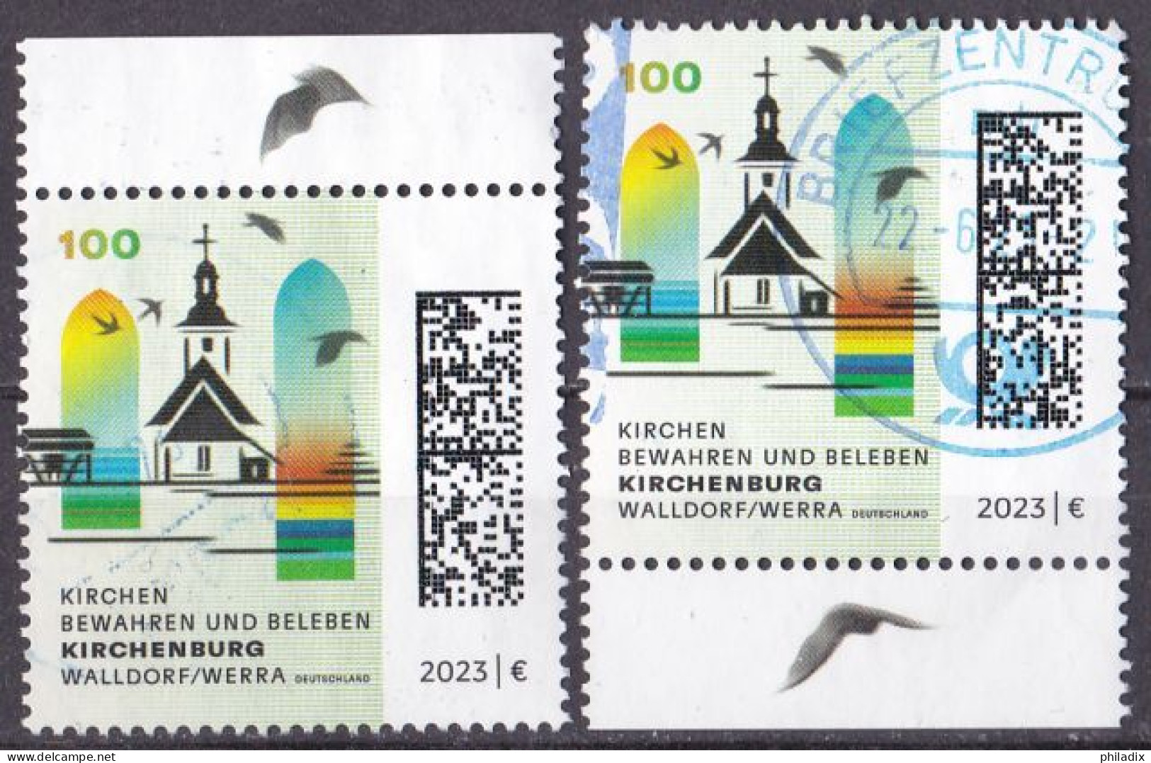 BRD 2023 Mi. Nr. 3767 O/used Rand Unten/oben (BRD1-4) - Usati