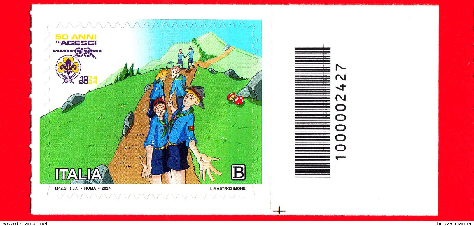 Nuovo - MNH - ITALIA - 2024 - 50 Anni Dell’AGESCI - Associazione Guide E Scouts Cattolici Italiani - B - Barre 2427 - Codici A Barre