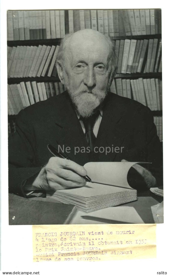 FRANCIS JOURDAIN 1958 DESIGNER Peintre Décorateur Art Nouveau Photo 18 X 12,9 Cm - Beroemde Personen