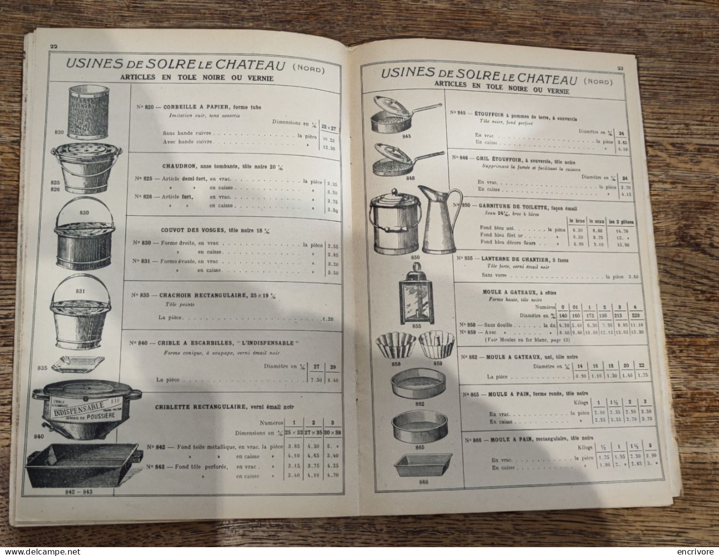 catalogue S.F.I. Société Industrielle Ferblanterie articles de ménage 1930 Solre le Château Chalon Beaune lanternes