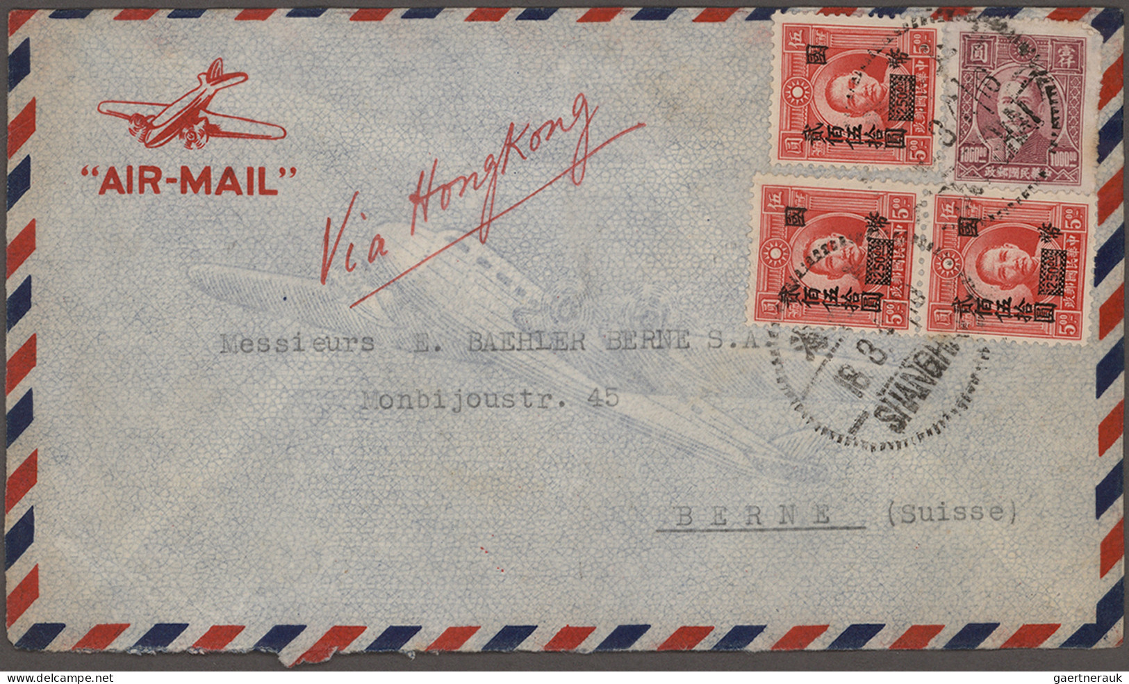 China: 1940/1949, Group Of 7 Covers Inc. Air Mail And Censorship Of Republic (5) - Covers & Documents