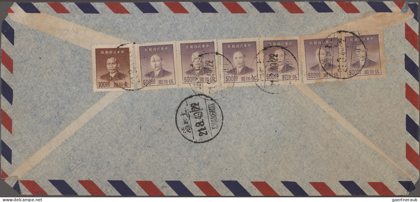China: 1940/1949, Group Of 7 Covers Inc. Air Mail And Censorship Of Republic (5) - Briefe U. Dokumente