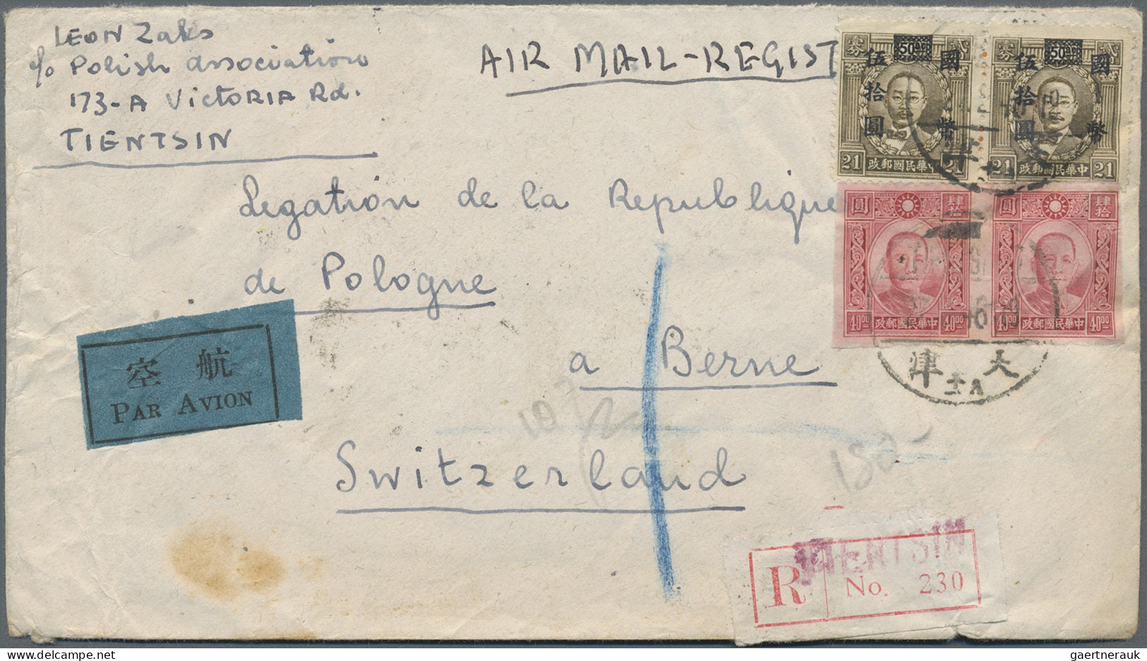 China: 1946/1948, 6 Interesting Airmail Covers Including 2 Missionary Covers Fro - Storia Postale