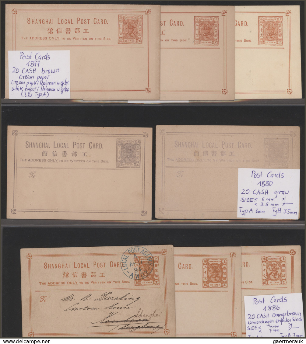 China - Shanghai: 1873/1893, Collection Of Stationery In Large SAFE Hingeless Al - Other & Unclassified