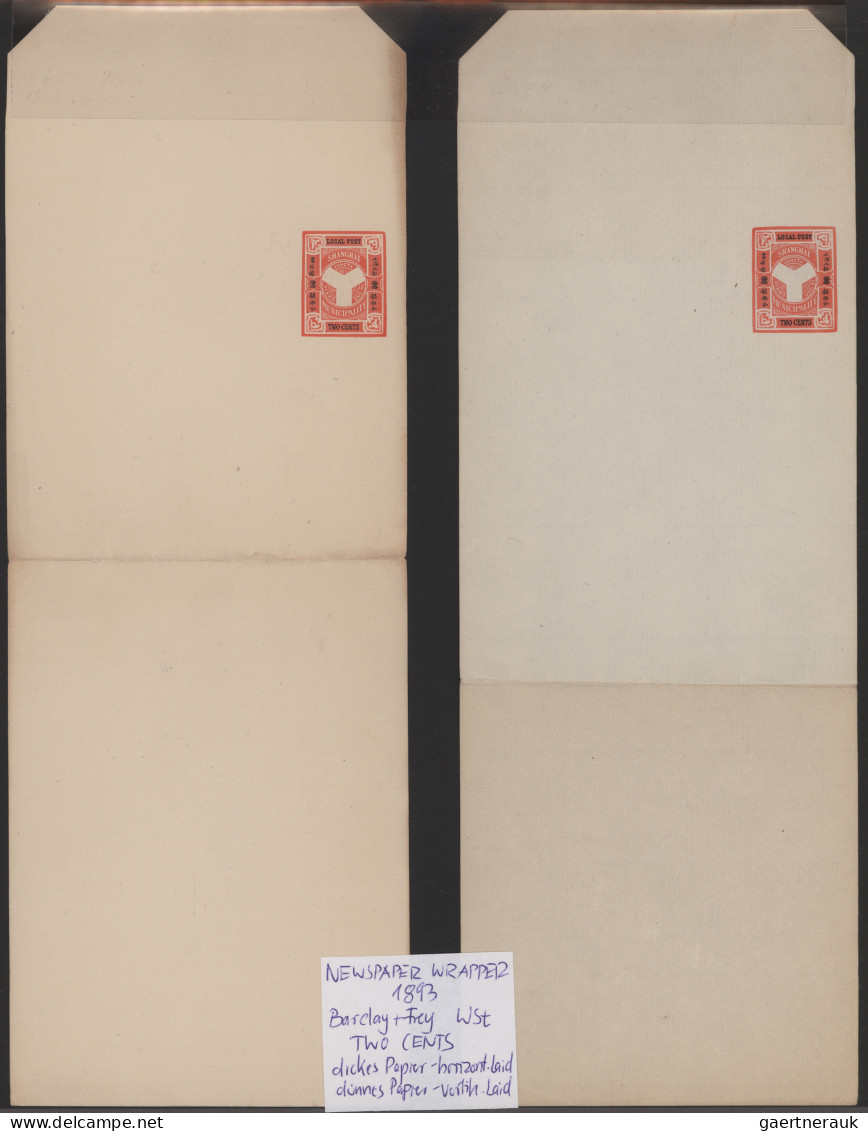 China - Shanghai: 1873/1893, collection of stationery in large SAFE hingeless al