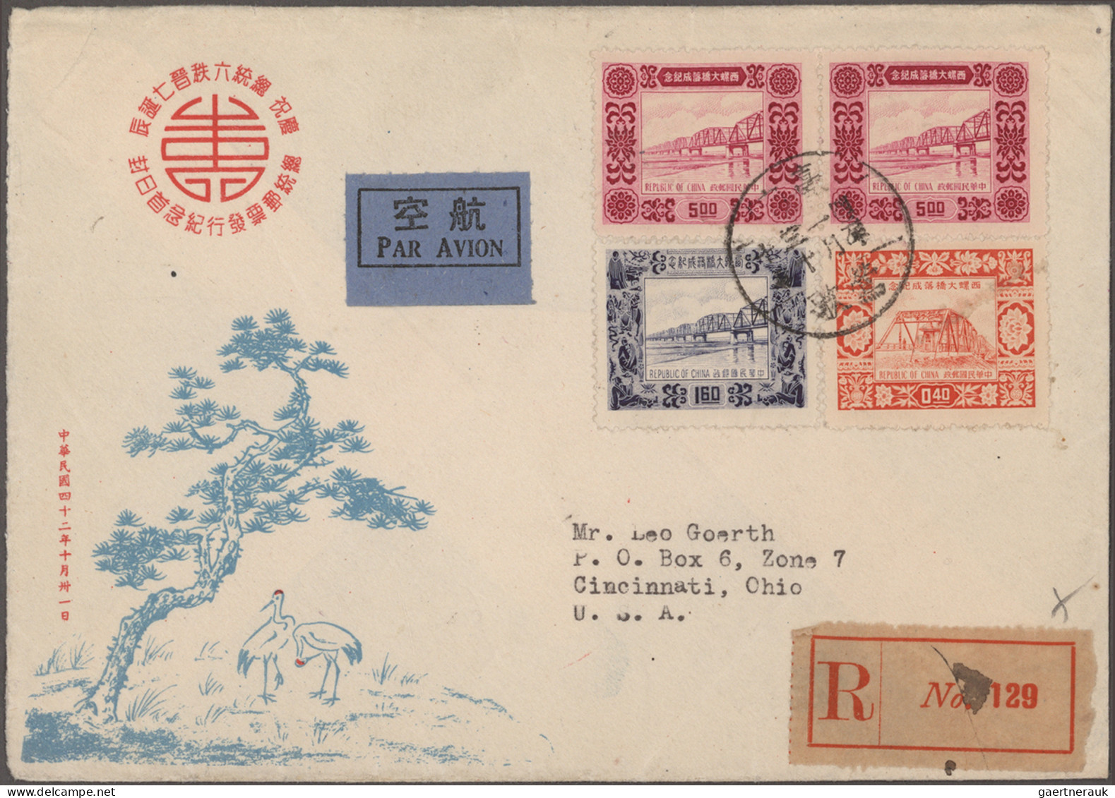 China-Taiwan: 1952/1968 '2nd Anniv. Of Return' Set Imperf As Well As Registered - Briefe U. Dokumente