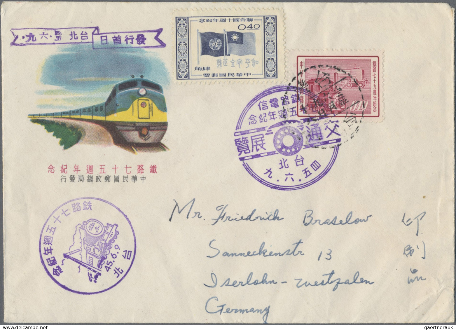 China-Taiwan: 1956/1985 (ca.), About 270 FDC Mostly Real Used To West-Germany, A - Covers & Documents