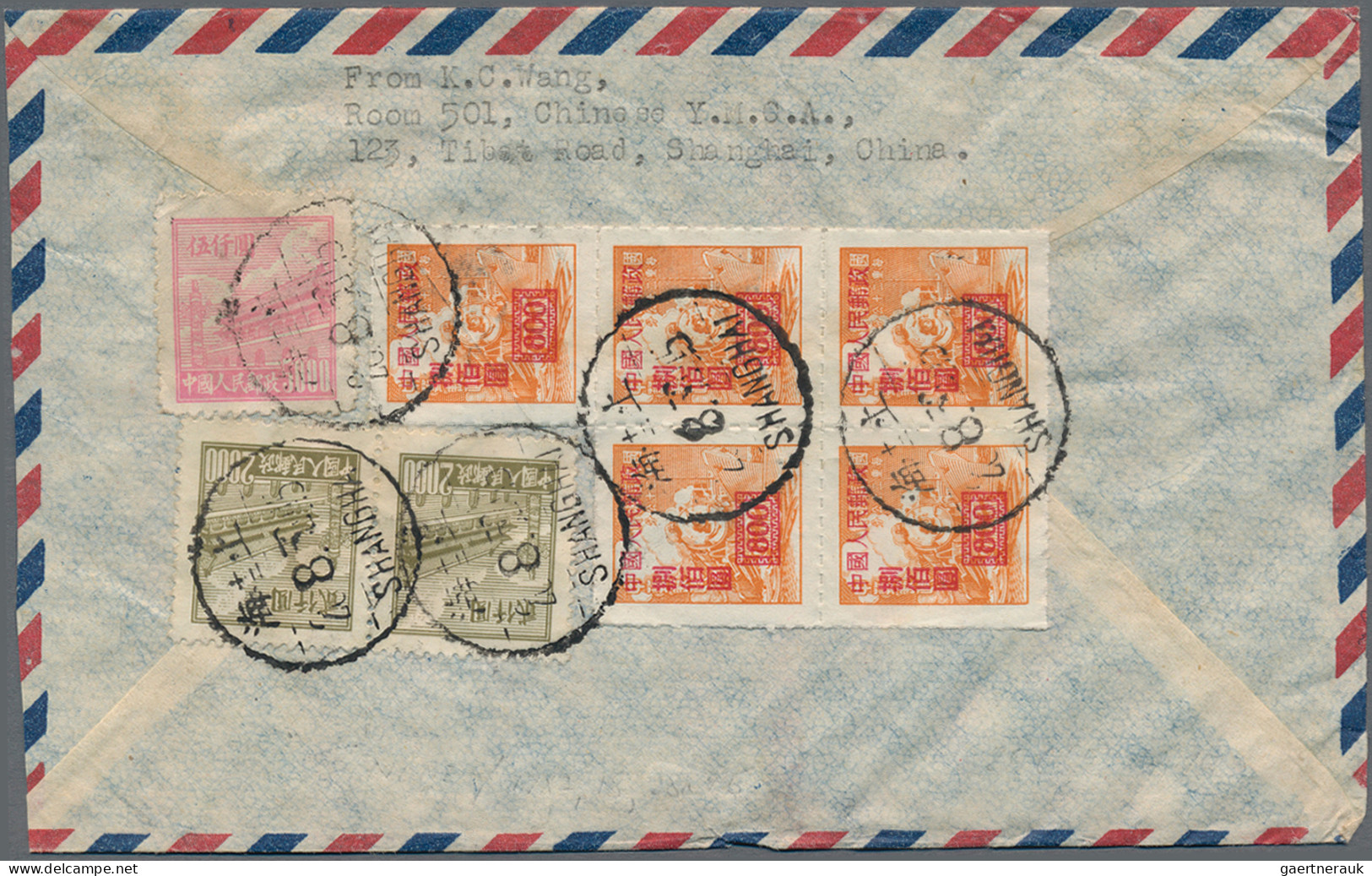 China (PRC): 1949/1955, group of 24 old currency covers, a postcard, and a parti