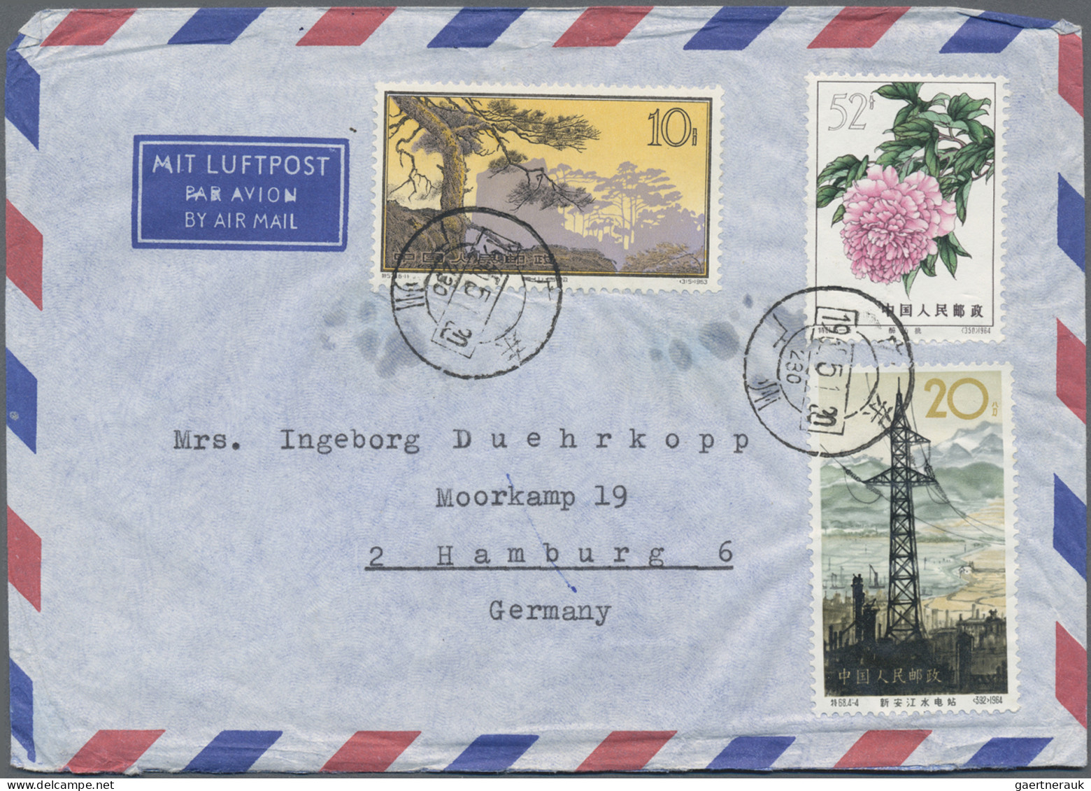 China (PRC): 1960/1970s, Covers (21) Or Ppc (2) Used Foreign Inc. Peonies, Huang - Sonstige & Ohne Zuordnung