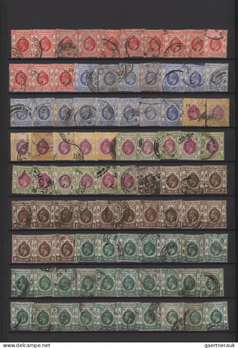 Hong Kong: 1863/1931, Definitives QV-KGV, Mostly Used On Stockcards And In Stock - Other & Unclassified