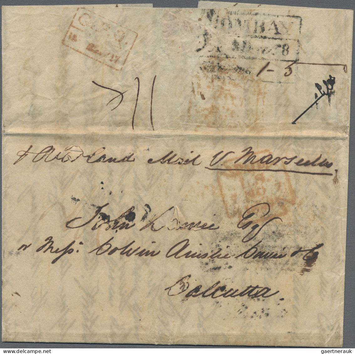 India: 1837/1909 Group Of 21 Covers And Postcards Including 1837 Letter Calcutta - 1852 Provincie Sind