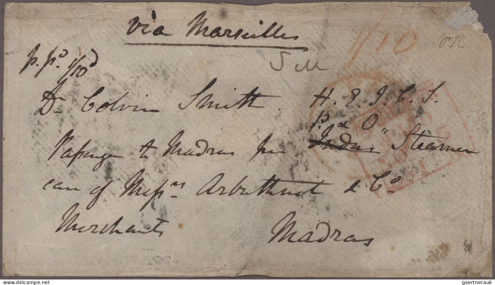 India: 1850's-1940's More Than 100 Covers, Postcards And Postal Stationery Items - 1852 Provinz Von Sind