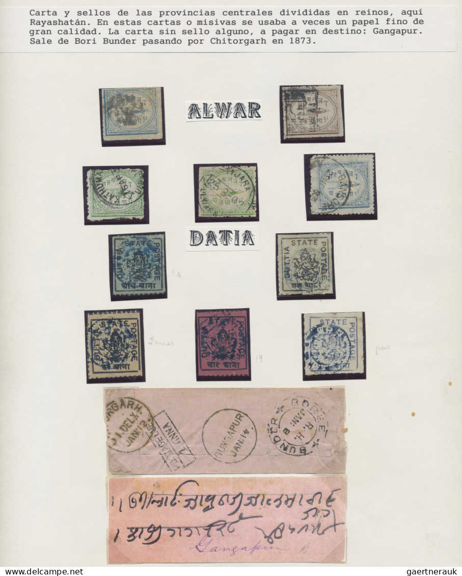 India - Feudal States: 1870's-1949 Mint And Used Collection Of About 480 Stamps - Sonstige & Ohne Zuordnung