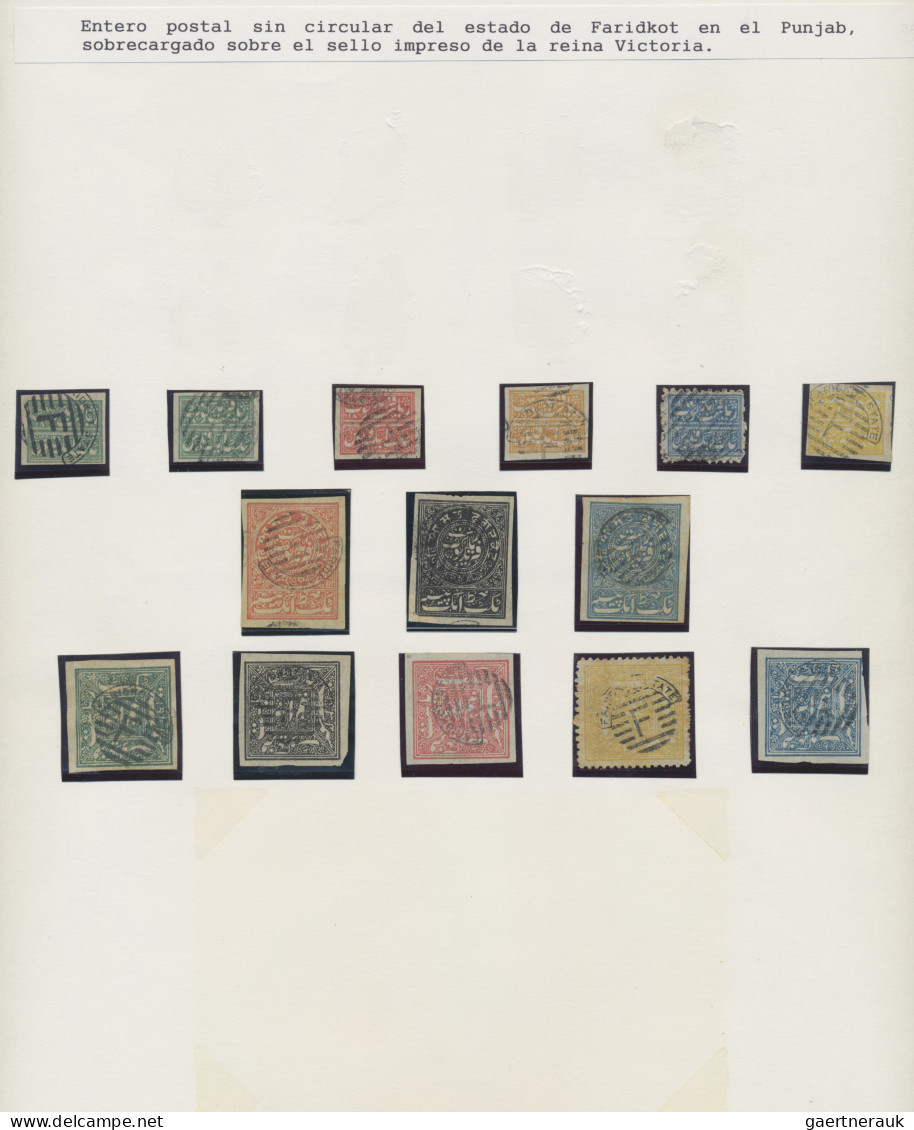 India - Feudal States: 1870's-1949 Mint and used collection of about 480 stamps