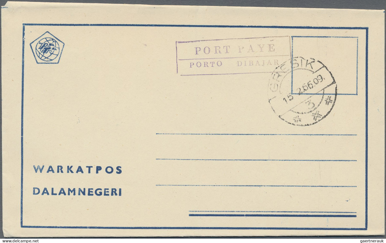 Indonesia - Postal Stationery: 1966, GRESIK, Local (emergency?) Issue, Lot Of 21 - Indonésie
