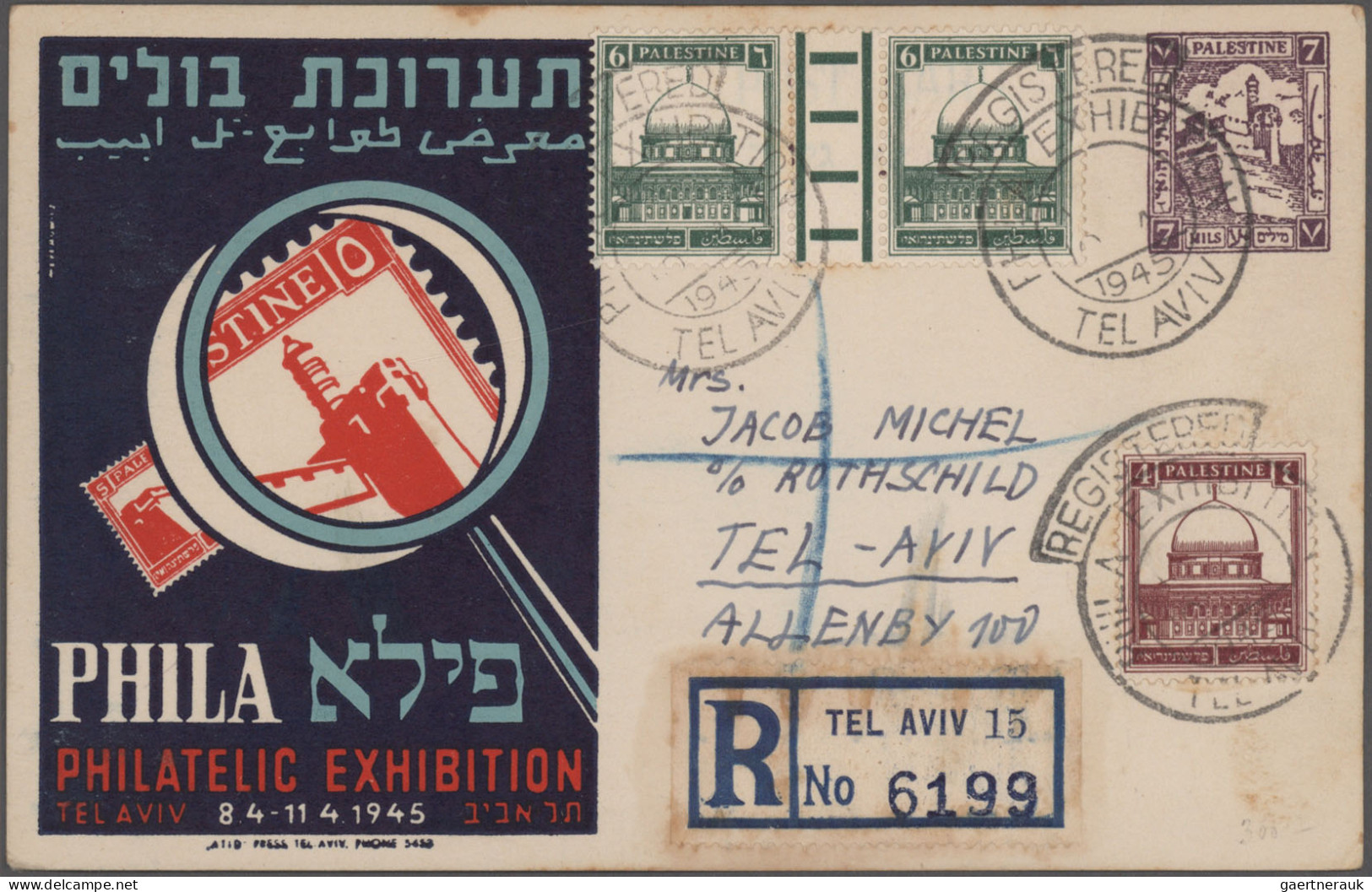 Israel: 1943/1953, Palestine+early Israel, Lot Of Ten Covers/cards Incl. Palesti - Cartas & Documentos