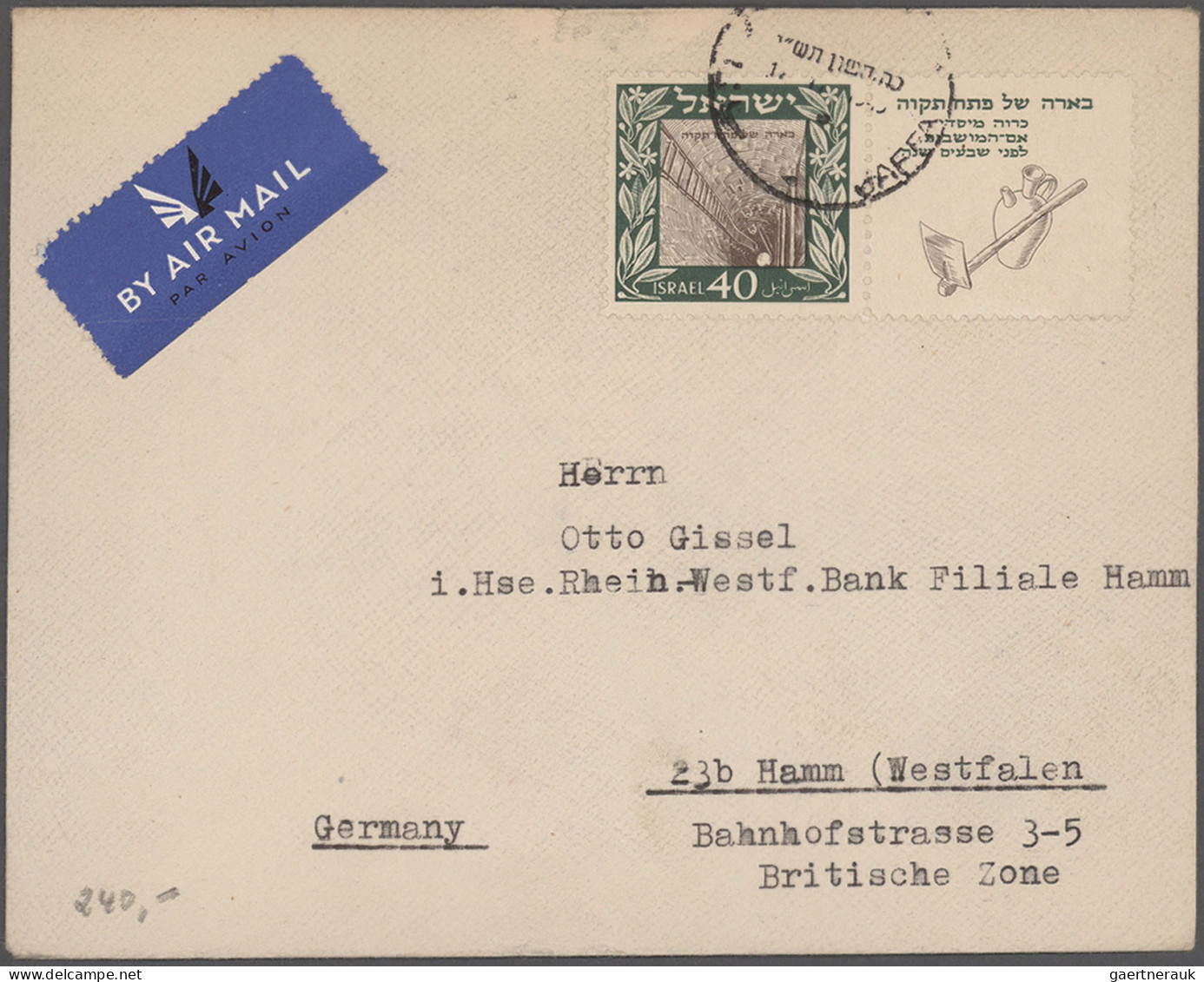 Israel: 1943/1953, Palestine+early Israel, lot of ten covers/cards incl. Palesti