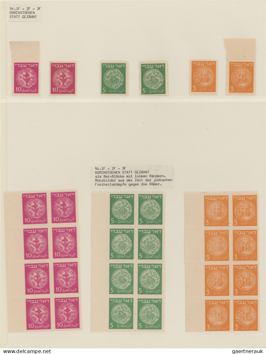 Israel: 1948, Doar Ivri, Mint And Used Specialised Assortment Of All Denominatio - Brieven En Documenten