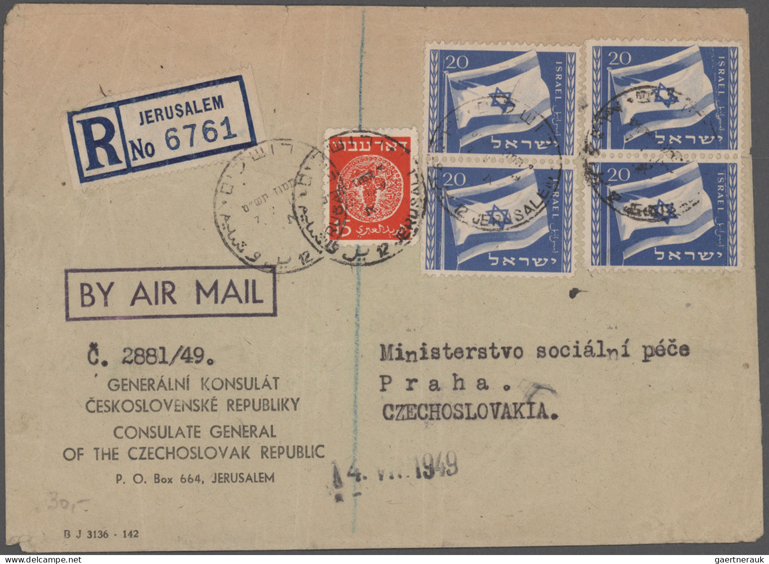 Israel: 1948/1990 (approx.), Collection Of Approx. 500 Covers And FDCs In Five C - Brieven En Documenten