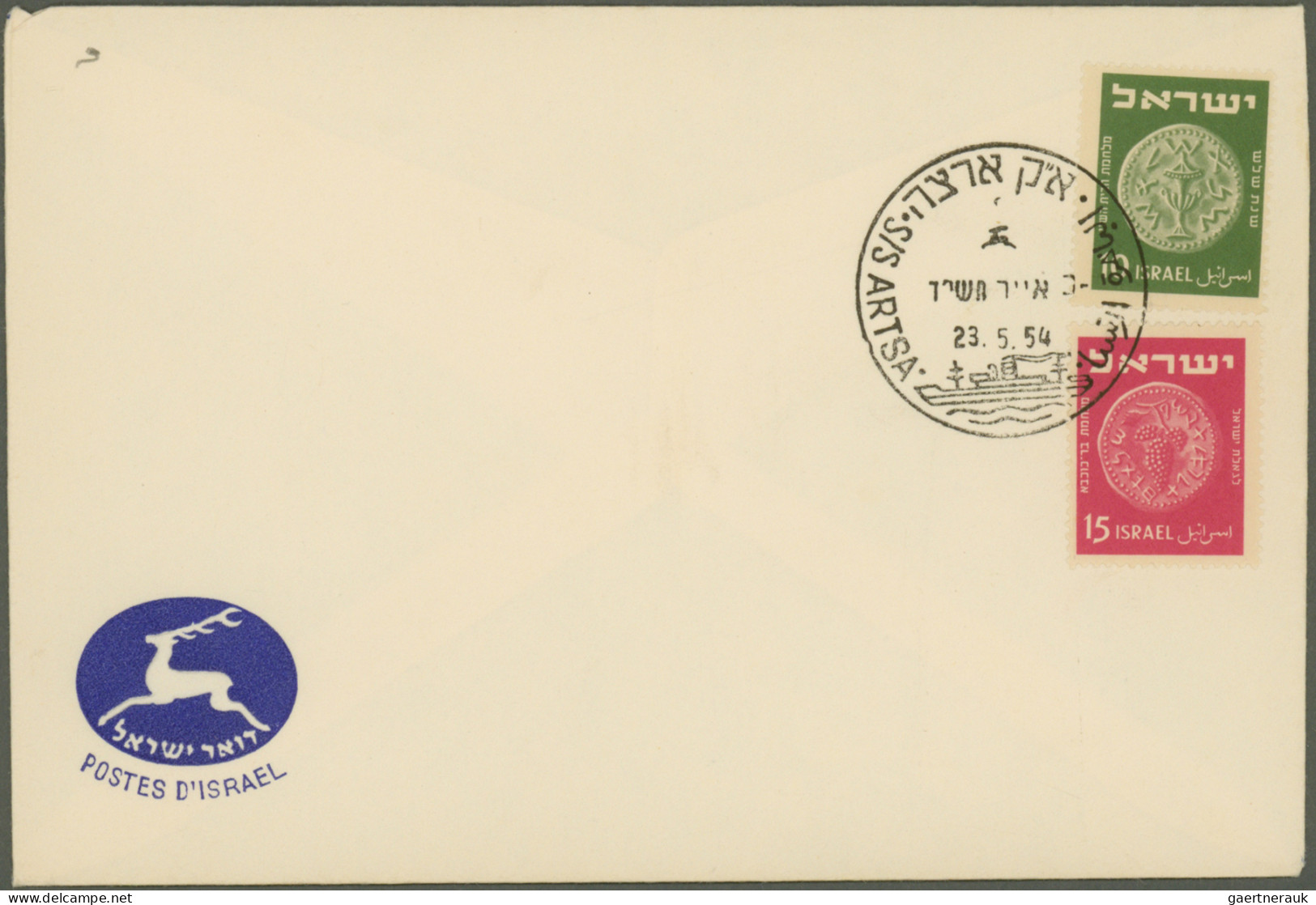 Israel: 1949/1959, holding of apprx 210 covers/cards/used stationeries, comprisi