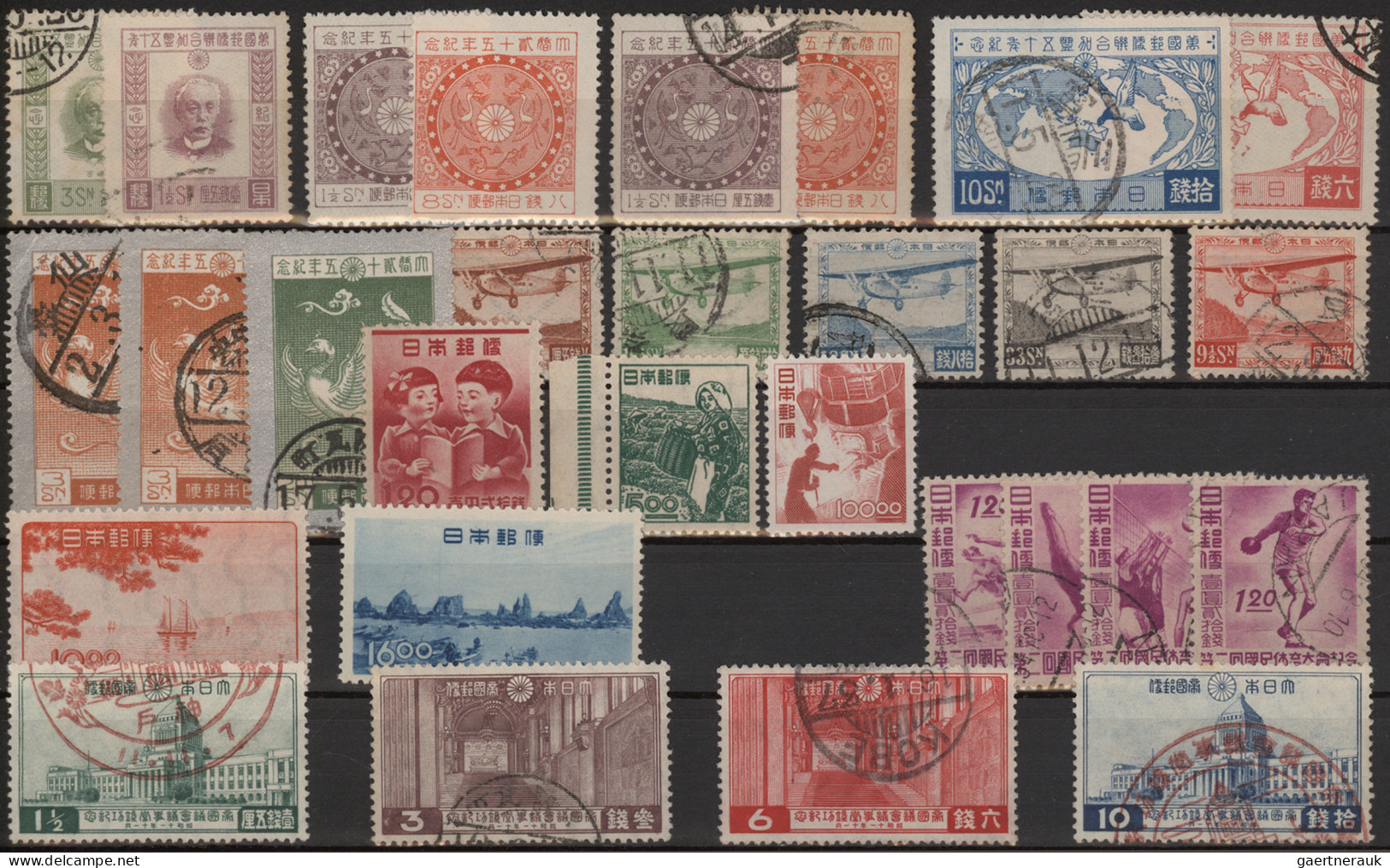 Japan: 1896/1950, Lot Of Mint And Used With Better Commemoratives On Five Large - Sonstige & Ohne Zuordnung