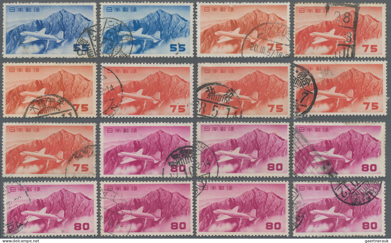 Japan: 1929/1961, Stock Of Airmail Stamps, Lake Ashi To Great Buddha, Majority U - Altri & Non Classificati