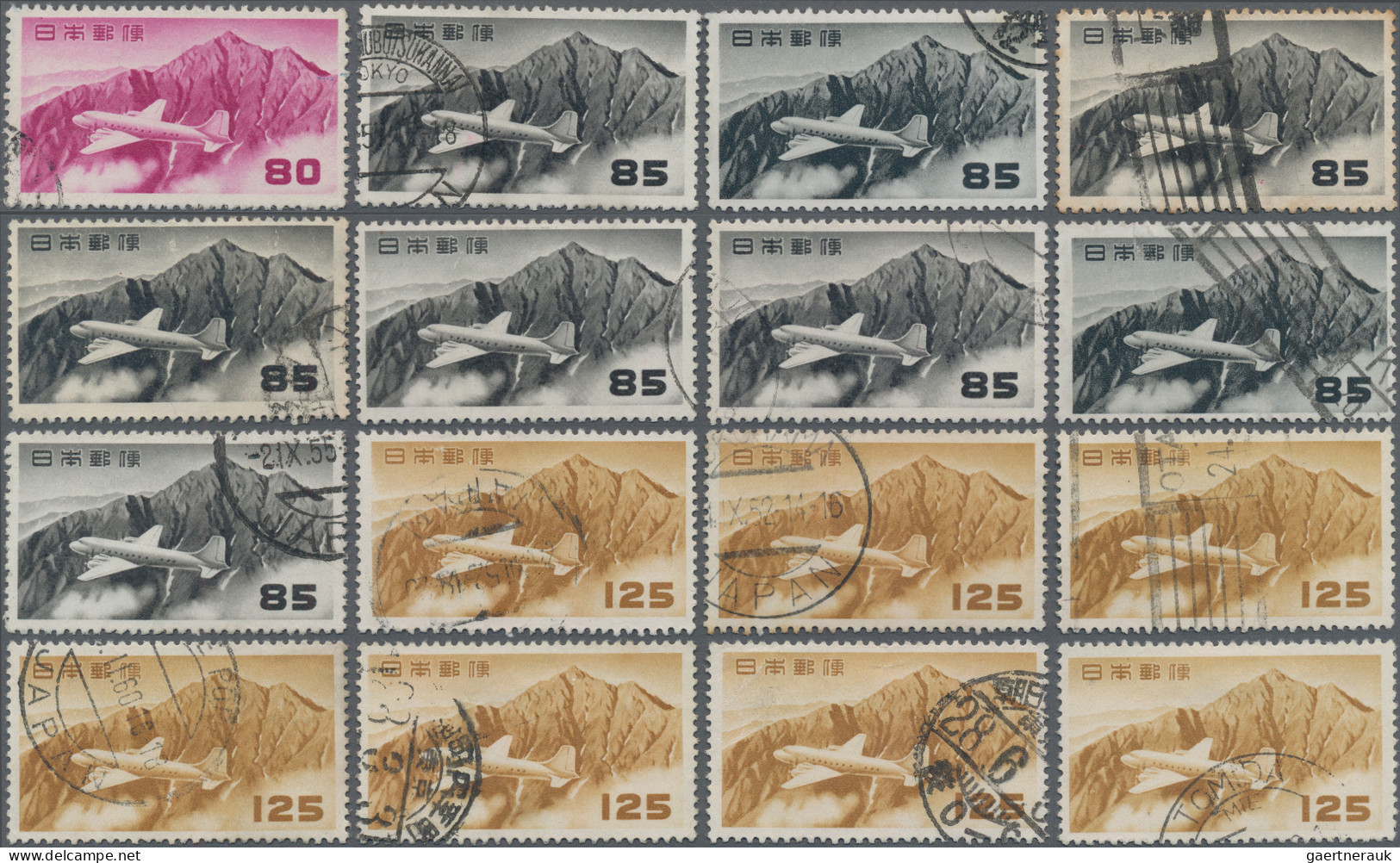 Japan: 1929/1961, Stock Of Airmail Stamps, Lake Ashi To Great Buddha, Majority U - Sonstige & Ohne Zuordnung