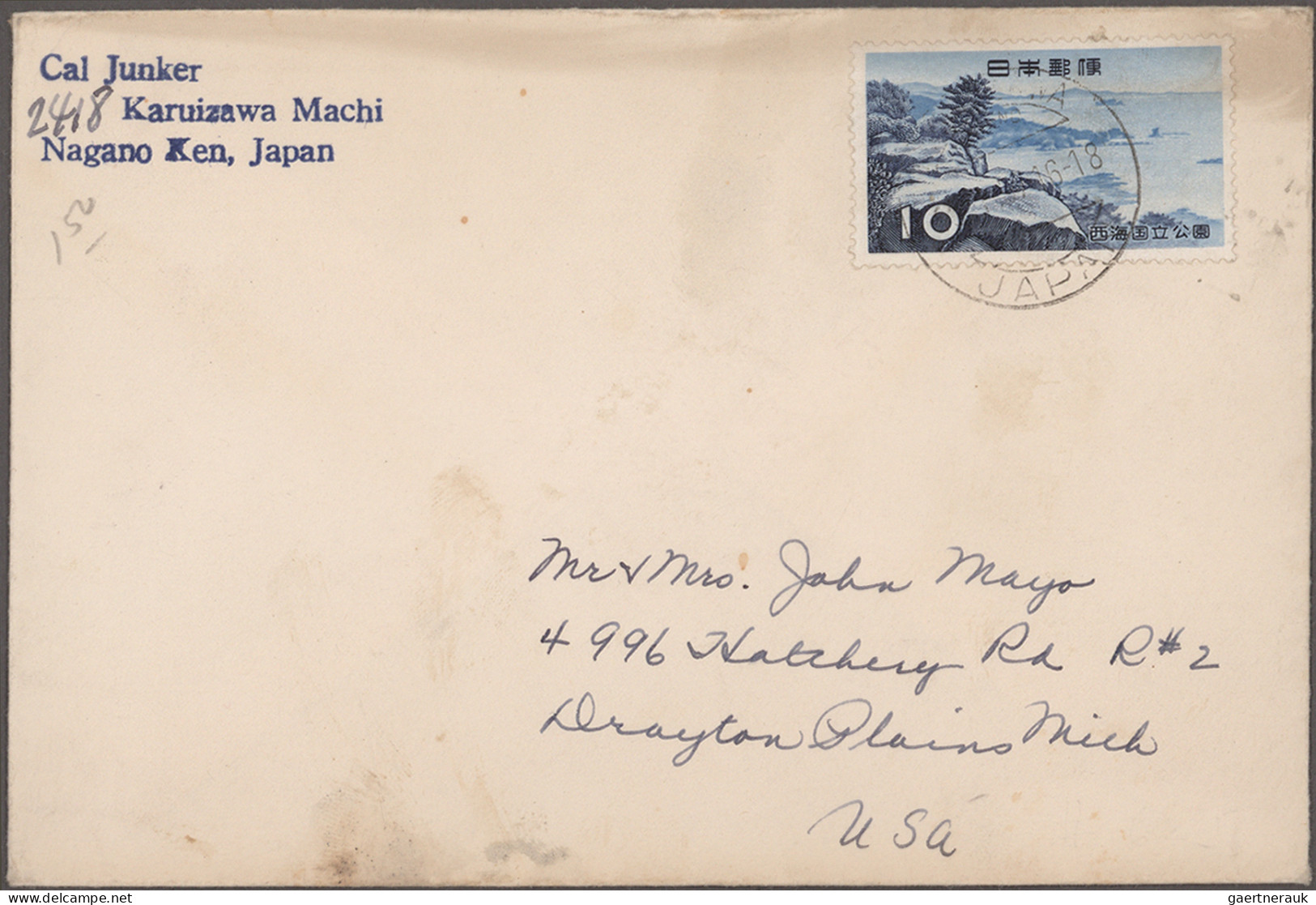 Japan: 1945 /2011, apprx. 496 covers/cards used inland/foreign in 6 small-size c