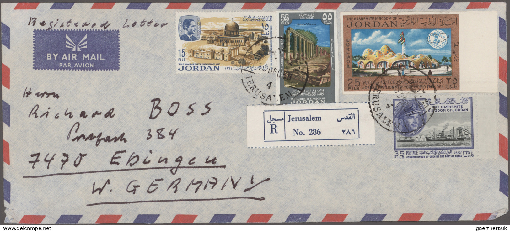 Jordan: 1954/1989, Holding Of Apprx. 200 Covers/cards, Mainly Correspondence To - Jordan